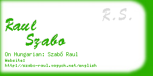 raul szabo business card